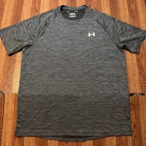 Under Armour Grey Tech Retro Sportswear Running Train Shirt Medium